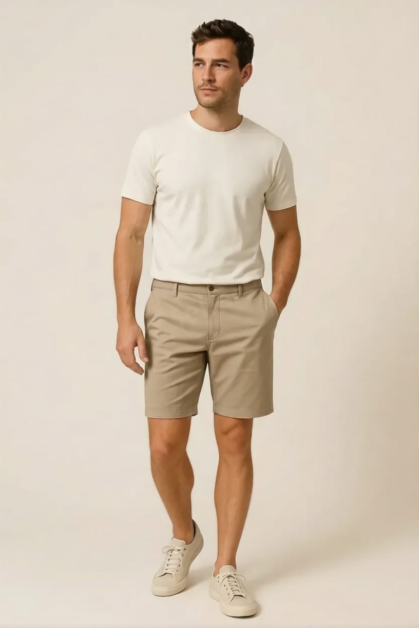 Men's Premium Off-White Regular Fit Cotton T-Shirt | Classic Round Neck Summer Tee