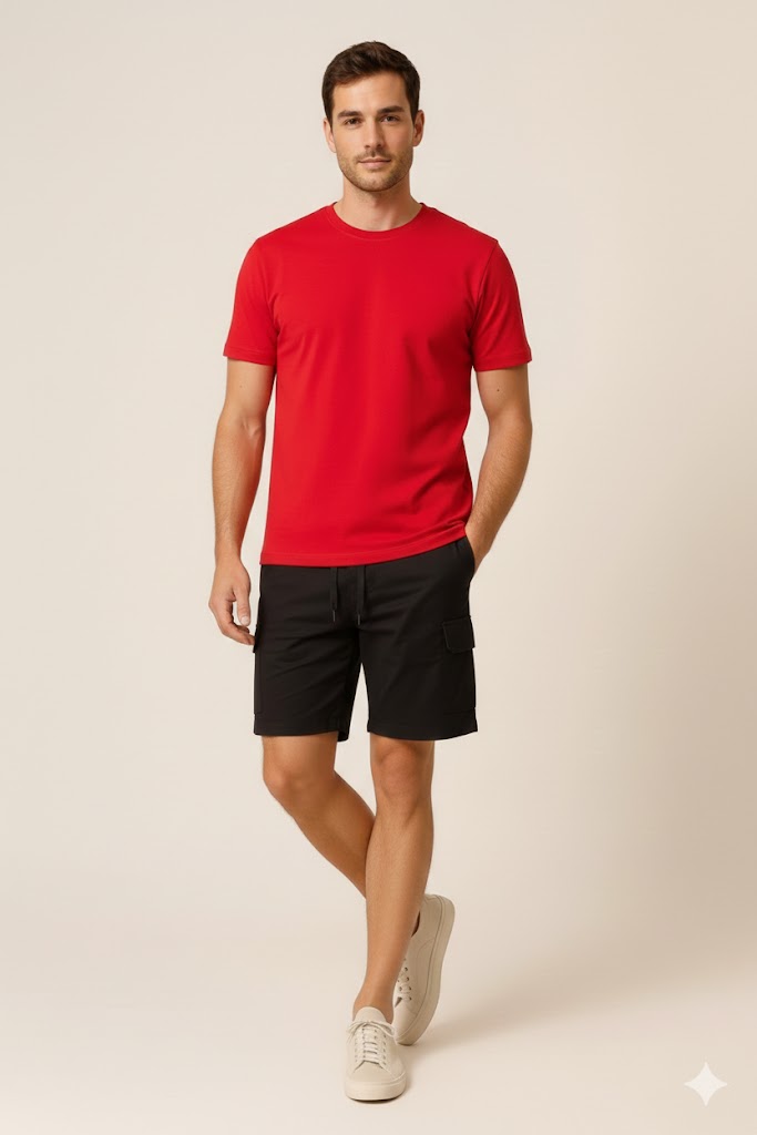 Men's Solid Red Cotton T-Shirt & Stylish Summer Casual Wear