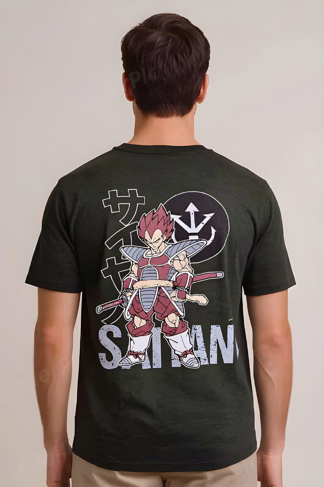 Olive Archive: Minimal Front / High-Density Back Anime Oversized Tee