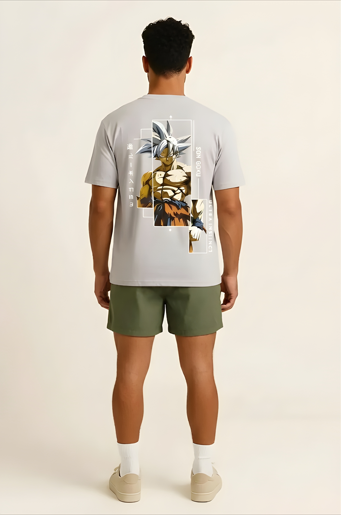 Slate Grey: Minimal Front / Bold Back "Street-Core" Oversized Tee